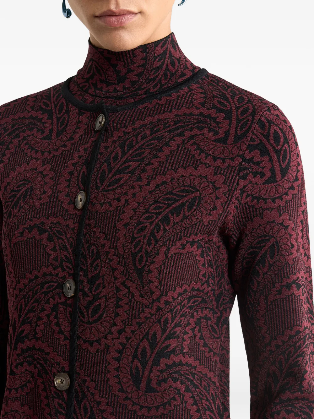 Жаккардовый кардиган на пуговицах Etro, красный — фото 4