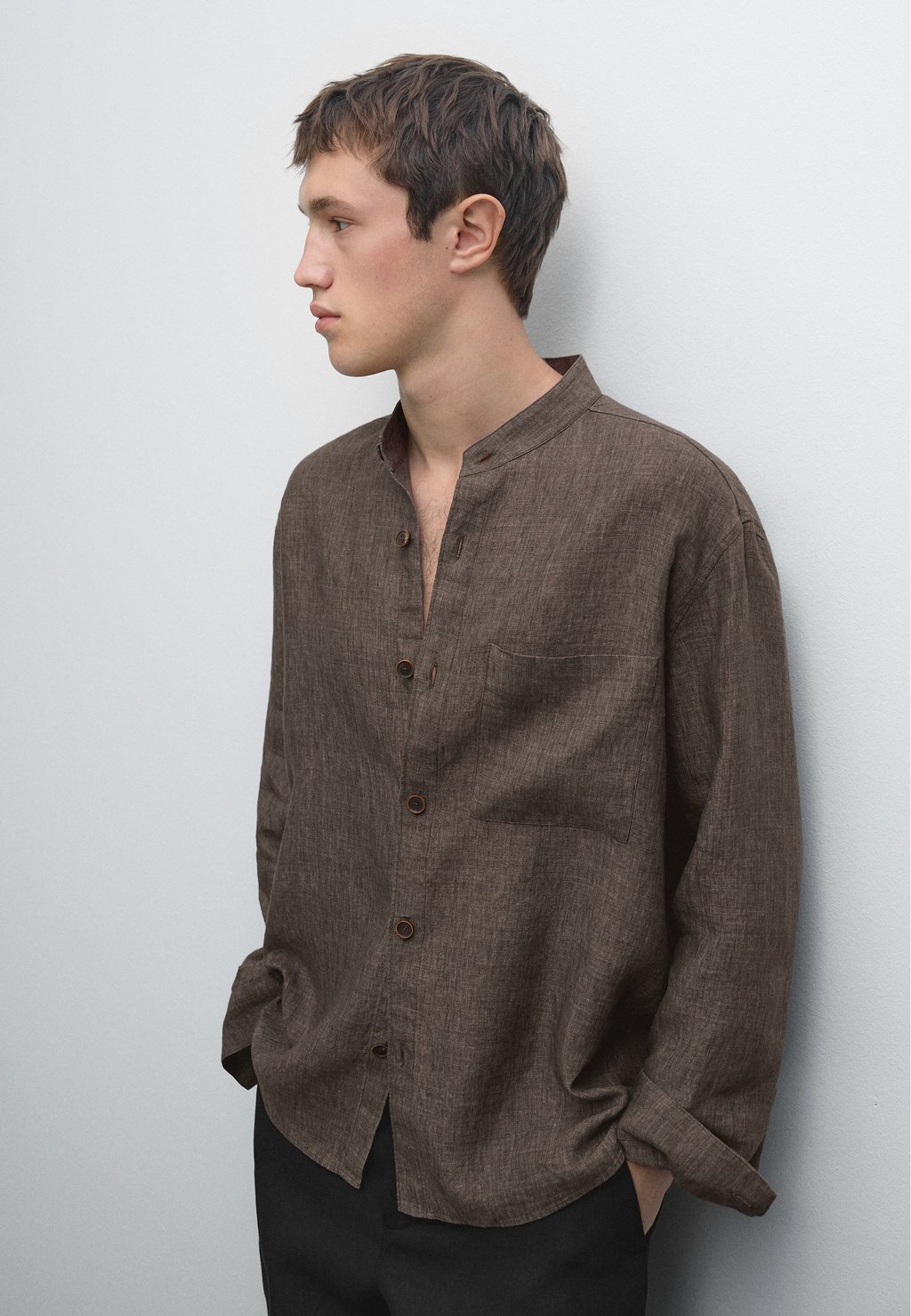 

Рубашка RELAXED FIT Massimo Dutti, темно-коричневый
