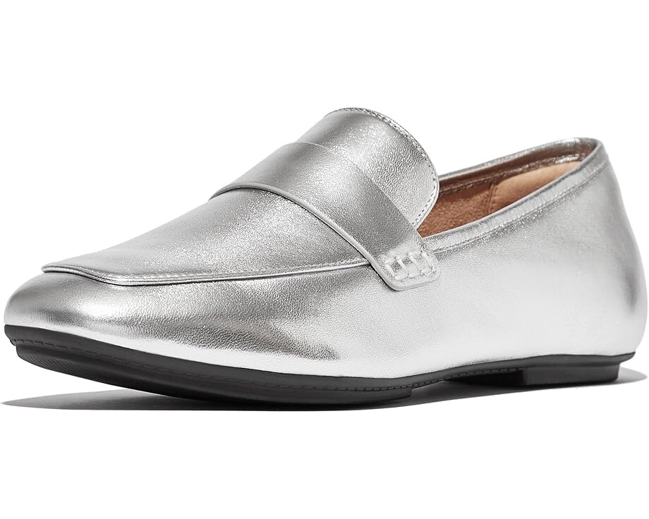 

Лоферы FitFlop Delicato Soft Metallic-Leather Loafers, серебряный