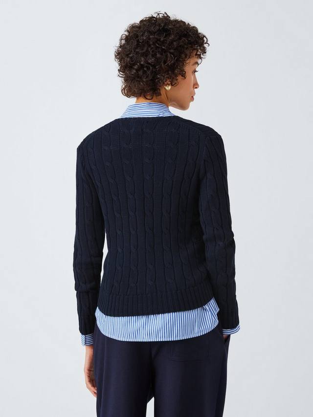 Поло Kimberly из хлопка с косой вязкой Ralph Lauren, Hunter Navy — фото 2