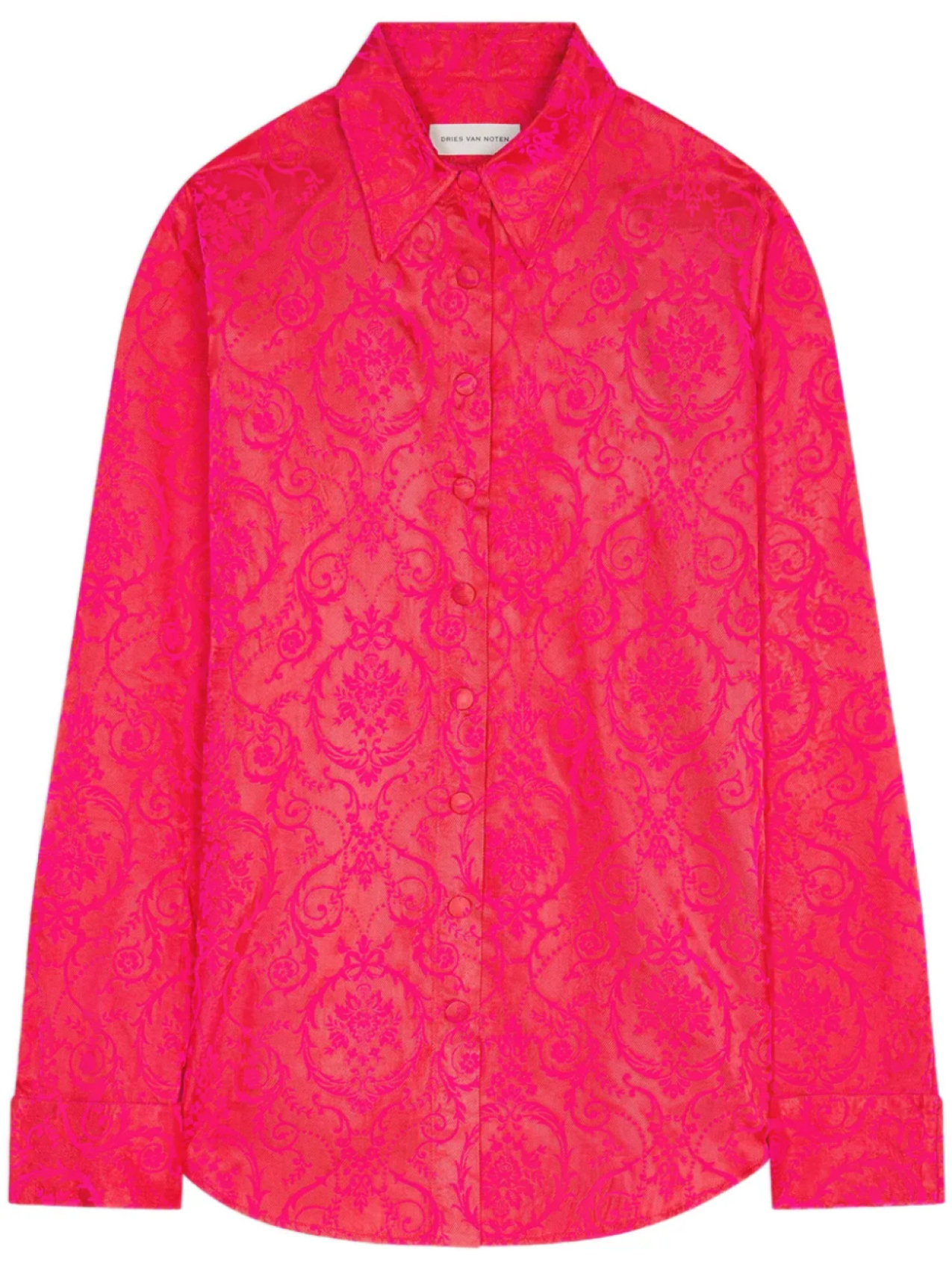 

DRIES VAN NOTEN рубашка с узором Baroque, розовый