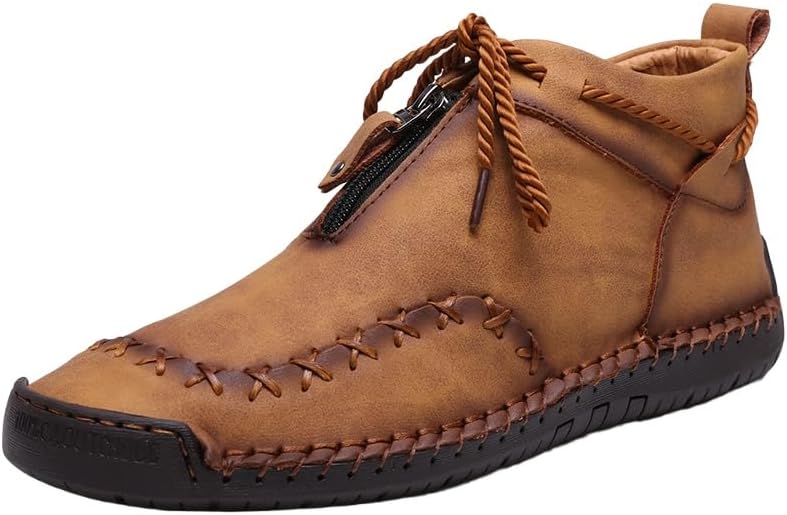 

Мужские кожаные ботинки- повседневная шнуровка- ежедневная активность на свежем воздухе- поездки на работу- альпинизм Fusecottc, светло-коричневый