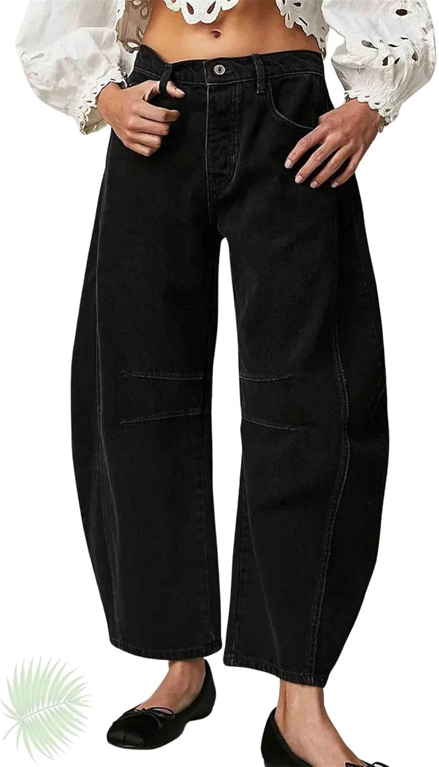 Джинсы свободные Leopard Black