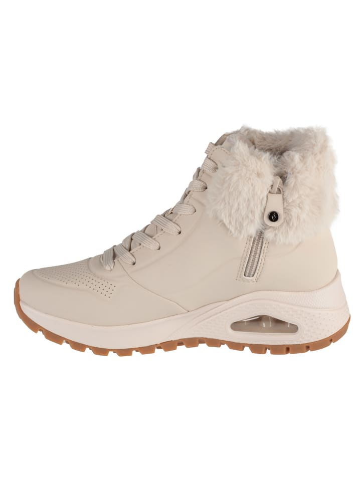 Ботинки женские зимние Skechers Uno Rugged из синтетического материала, бежевый — фото 2