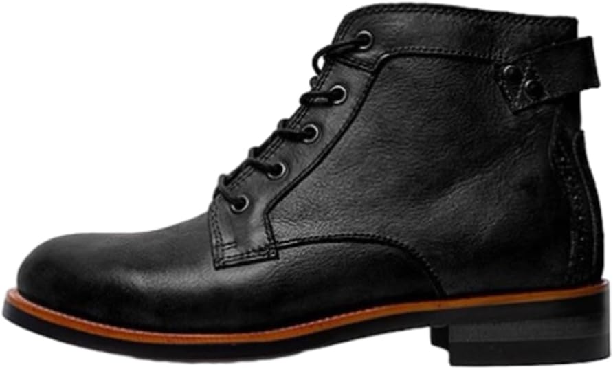 

Легкие высокие ботинки на все сезоны с удобным круглым носком для мужчин, походные ботинки, вестерн Generic, черный