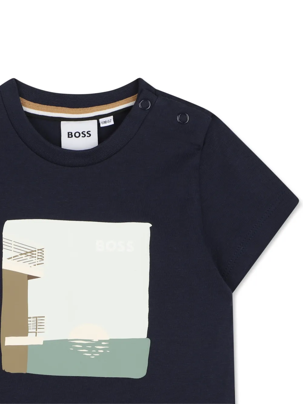 Футболка с графичным принтом Boss Kidswear, синий — фото 3