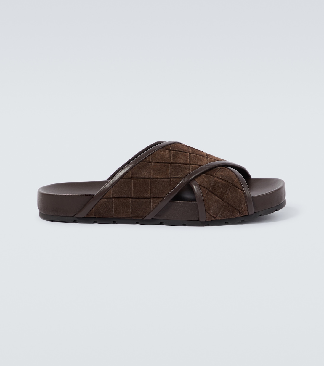 

Сланцы Tarik Intrecciato из замши Bottega Veneta, Fondant