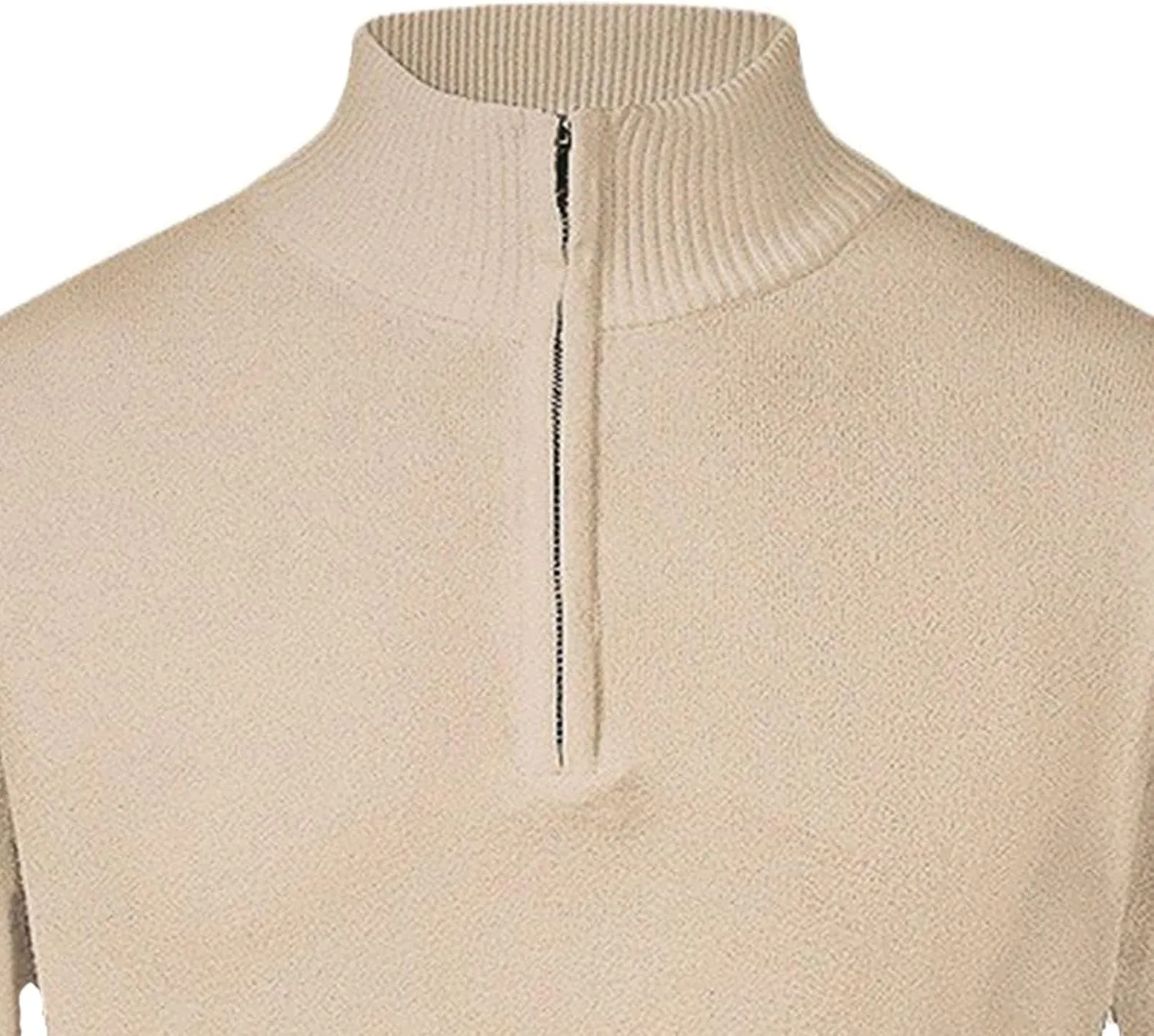Свитер мужской Quarter Zip Slim Fit легкий Mock Neck — фото 3