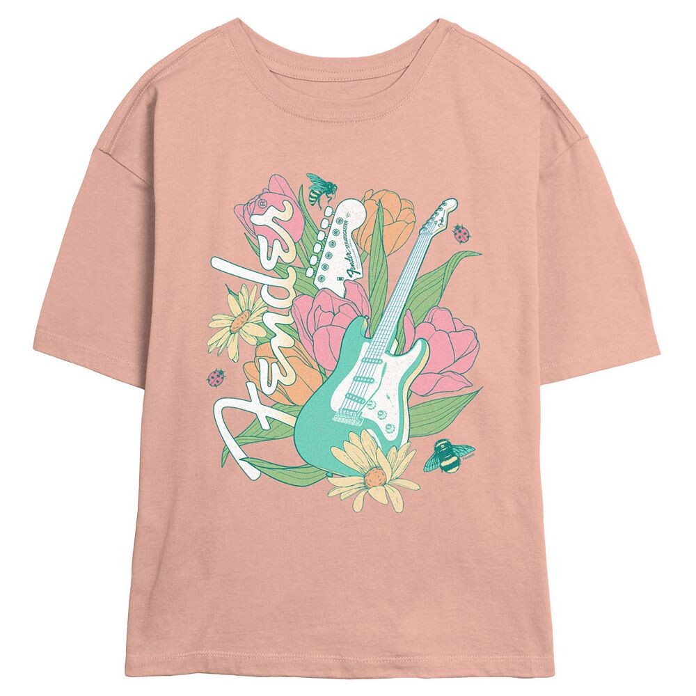

Футболка с рисунком Fender Spring для гитары и скиммера для юниоров Licensed Character, цвет Blush