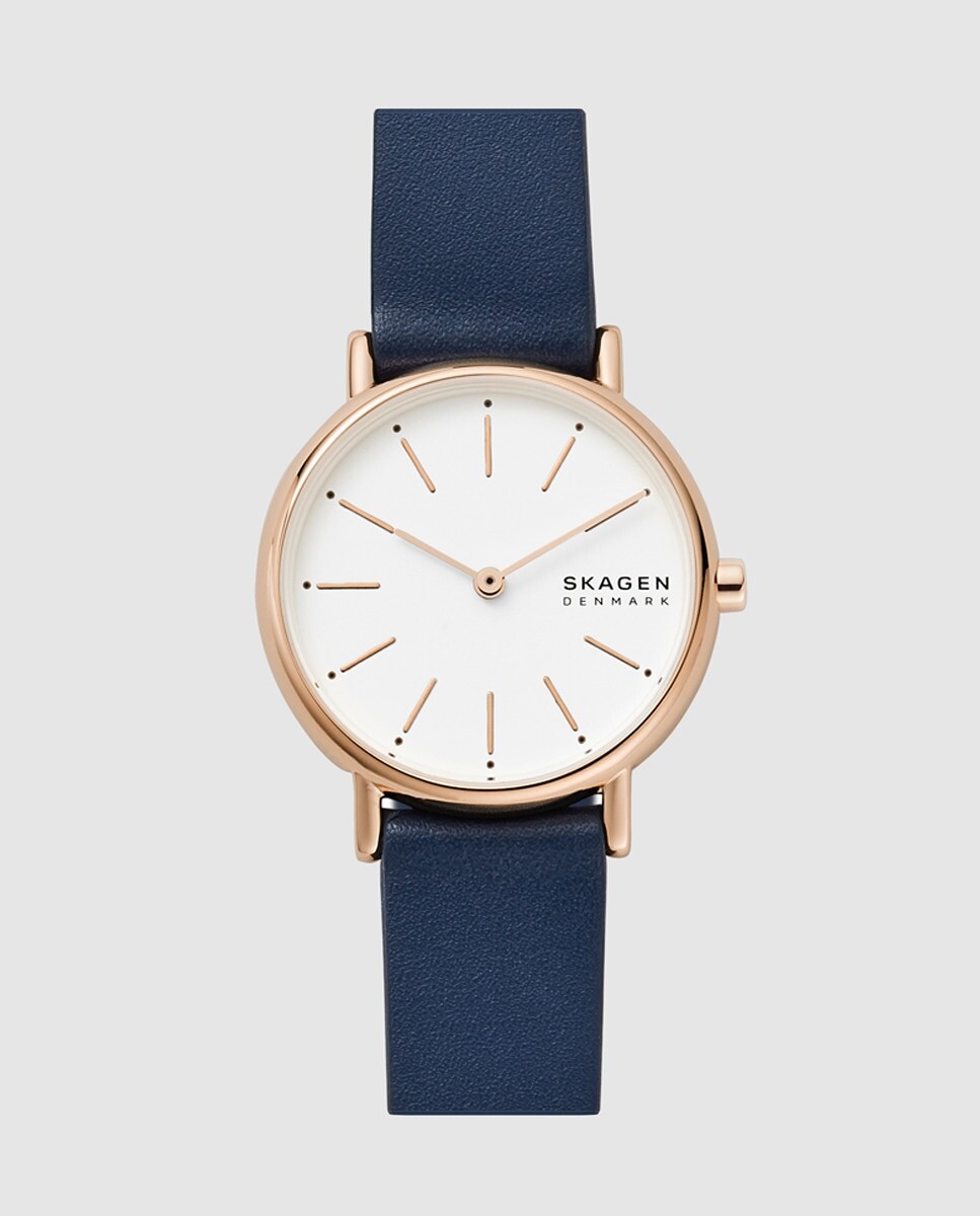 

Skagen Signatur SKW2838 синие кожаные женские часы Skagen, синий