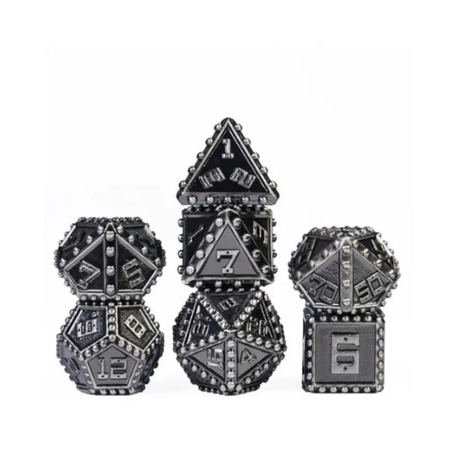 

Полиэтиленовый комплект серебряной бригантинной брони (7), Dice Sets - Metal - Brigandine