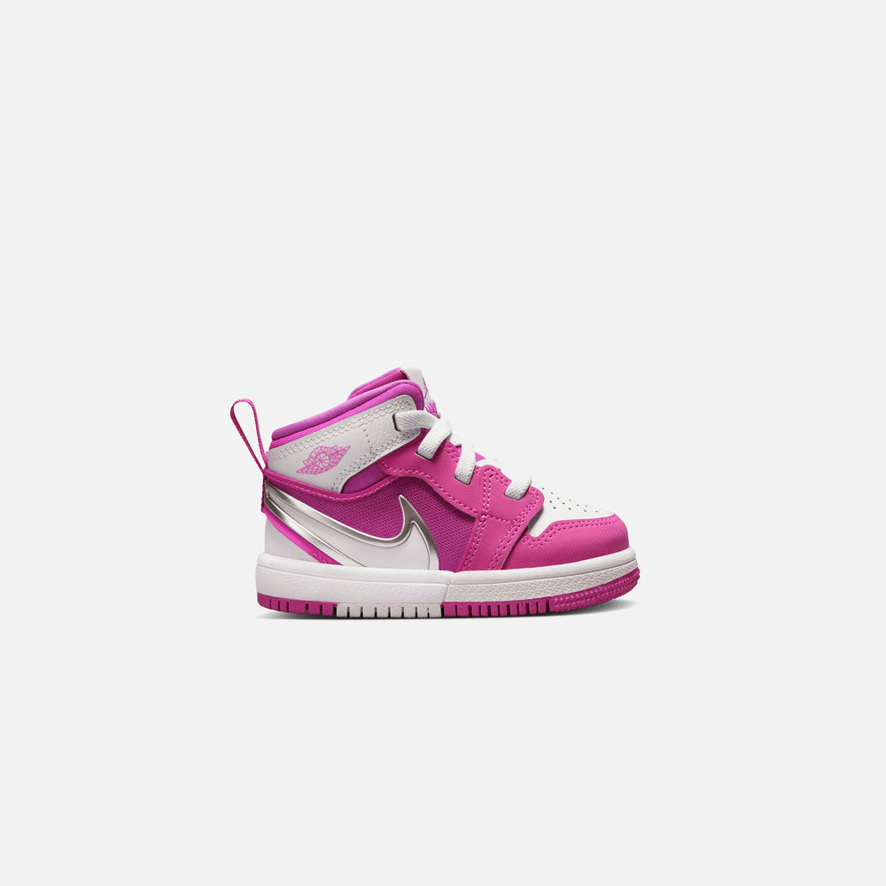 

Кроссовки Nike TD Air Jordan 1 Mid RM Easyon, цвет Fire Pink/White