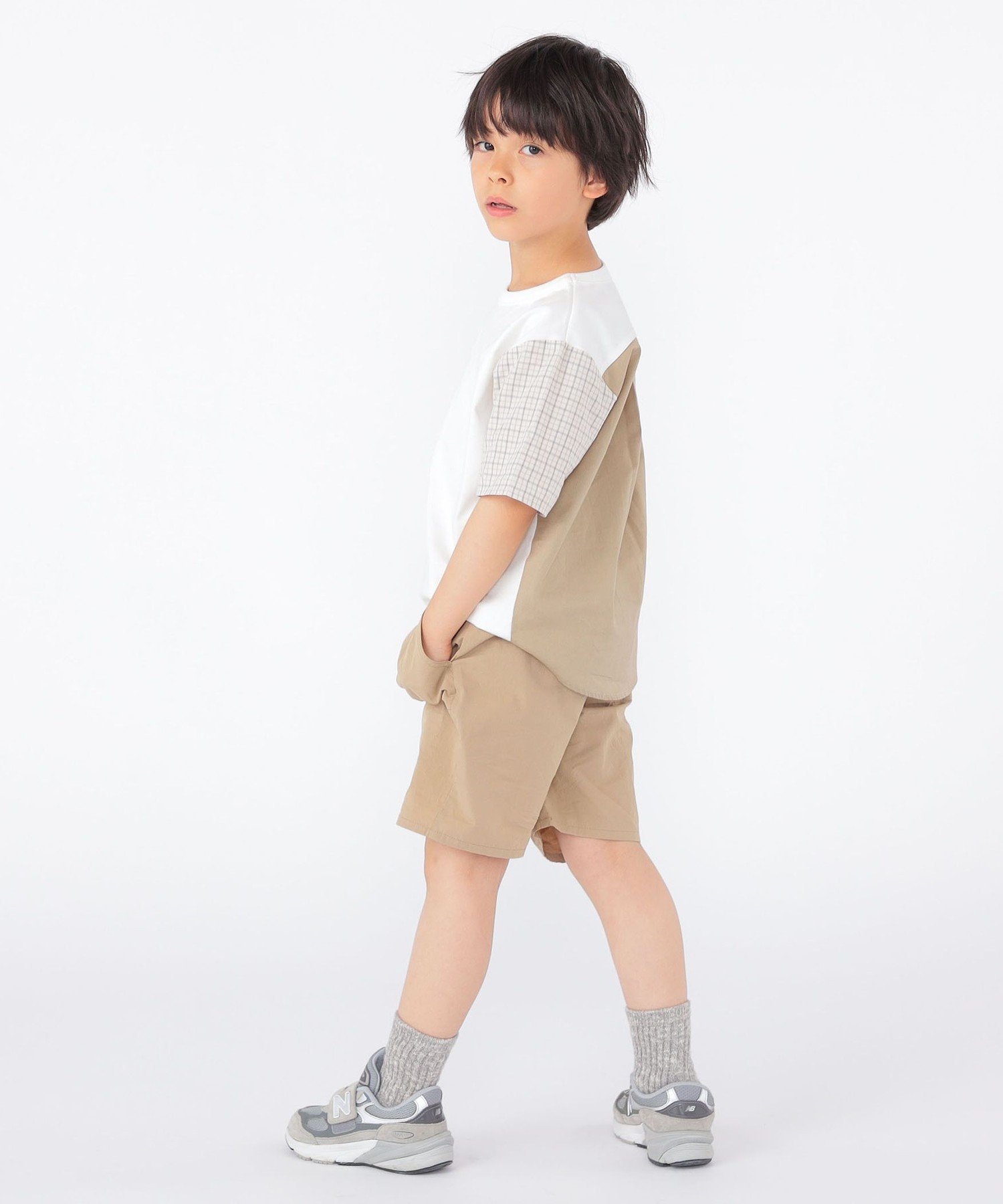 Детская футболка с коротким рукавом в клетку (100-130 см) SHIPS KIDS, Off white — фото 3