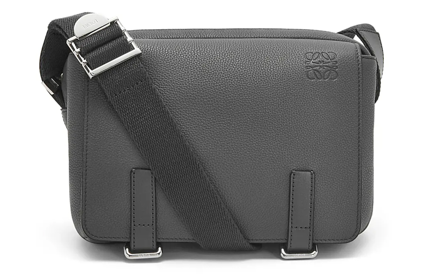 

Военный курьерский мешок из мягкой зернистой телячьей кожи XS антрацит LOEWE