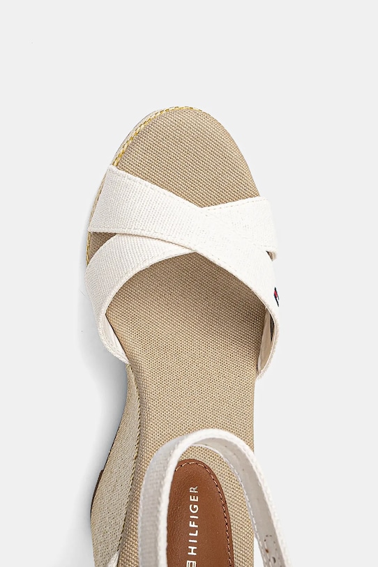 Сандалии Flag High Wedge Espadrille с перекрещивающимися ремешками Tommy Hilfiger, белый — фото 4