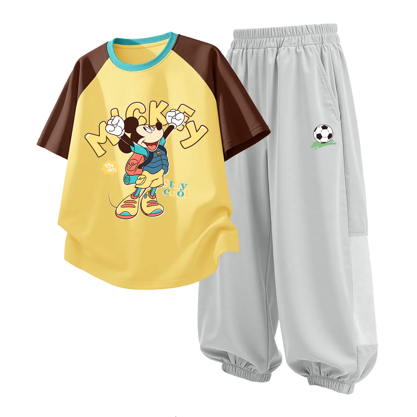 Детский спортивный костюм Casual Sportswear 2 Piece Set Disney, Di Departure Wonder Brown+Di Soccer Ball Misty Mountain Gray