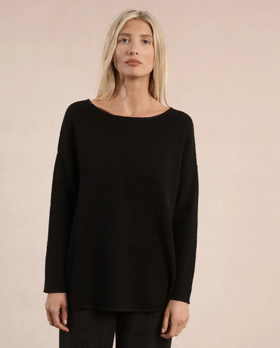 

Женский джемпер с длинным рукавом свободного кроя Molly Bracken, черный