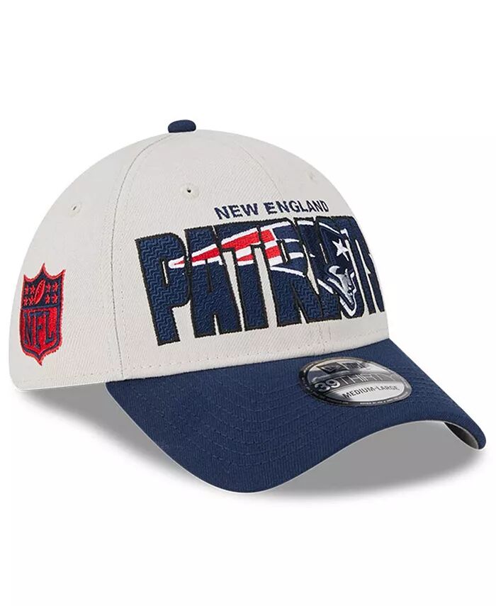 

Мужская кепка Stone, Navy New England Patriots 2023 NFL Draft 39THIRTY Flex New Era