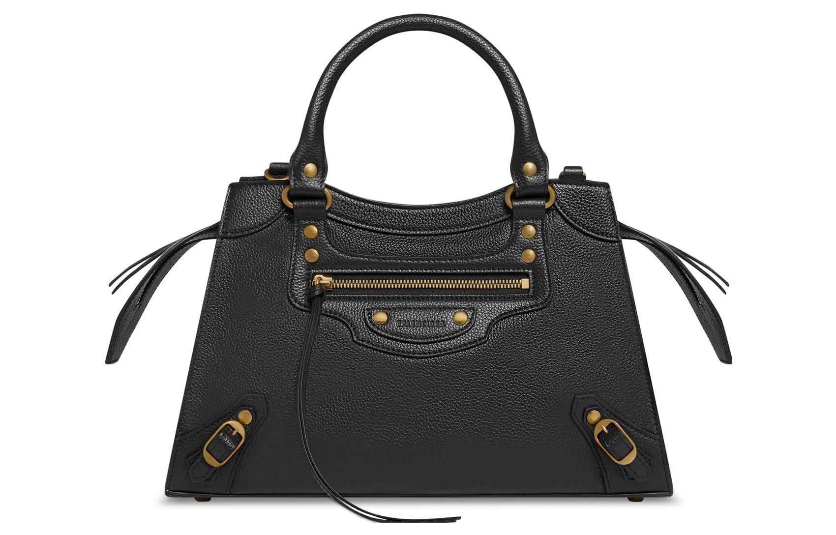 

Balenciaga Портативная сумка через плечо из телячьей кожи, женская сумка Trumpets, черная