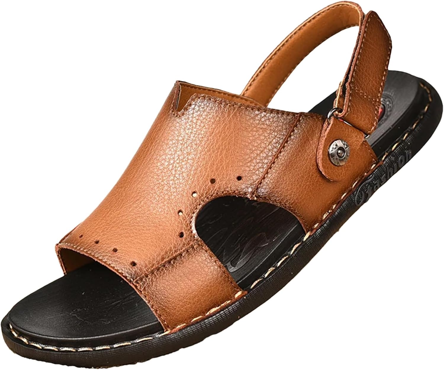 

Мужские классические сандалии ручной работы, дышащие летние сандалии из микрофибровой кожи Generic, светло-коричневый