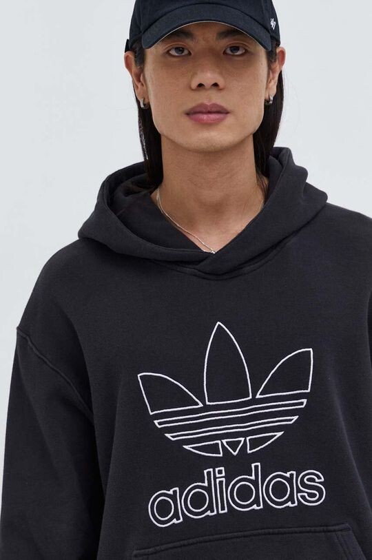 Хлопковая толстовка Trefoil Hoodie adidas Originals, черный — фото 4