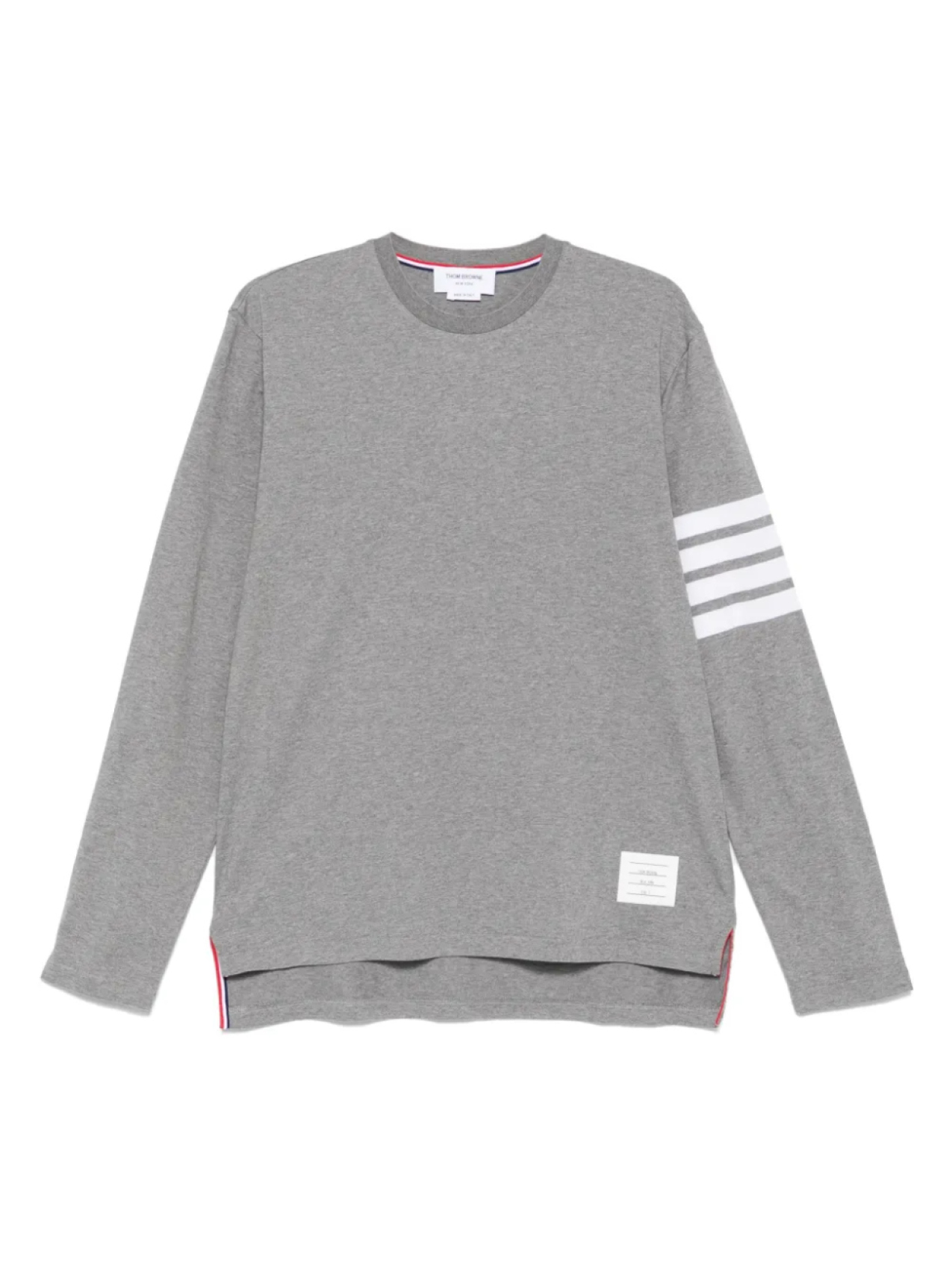

Футболка из хлопка с 4 полосками Thom Browne, серый