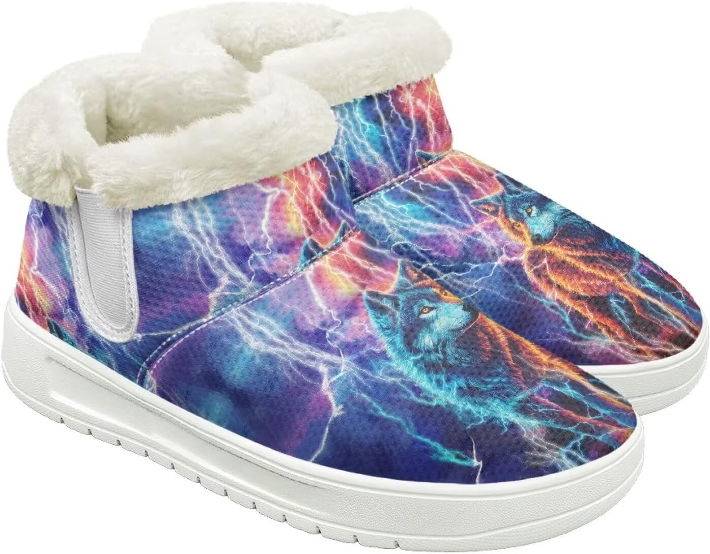 

Зимние ботинки для женщин и мужчин, пушистые снежные ботинки с флисовой подкладкой и тянущимся верхом Cugasmaru, Wolf