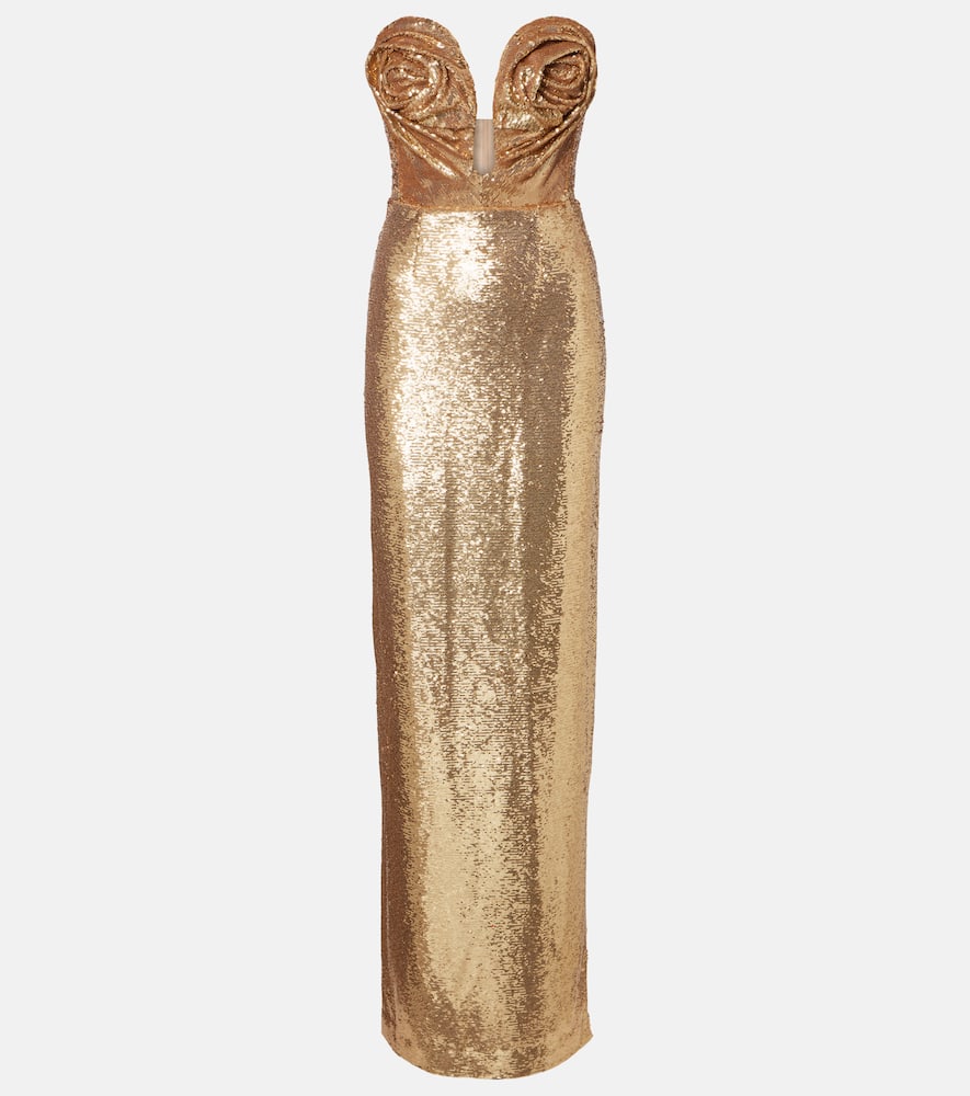

Платье с пайетками Carolina Herrera, Gold