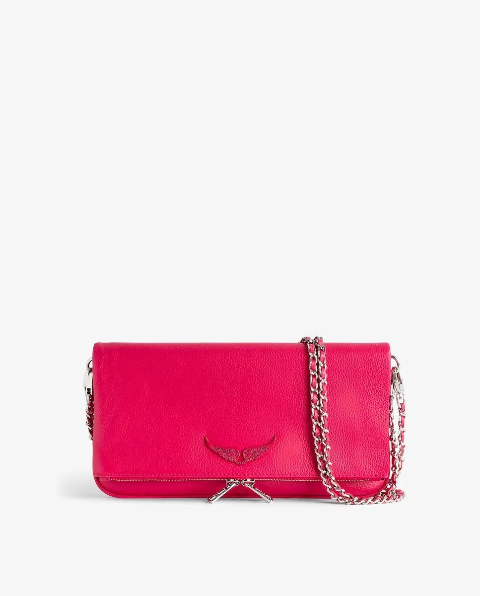 

Средний розовый кожаный клатч Rock Zadig & Voltaire