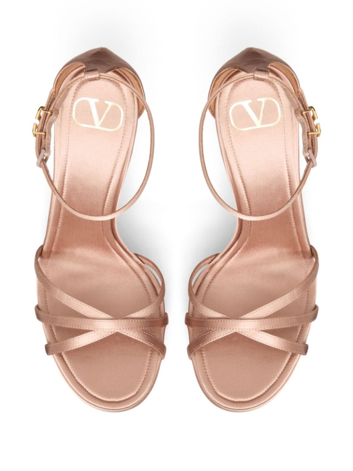 Valentino Garavani босоножки с пряжкой-логотипом, серый — фото 4