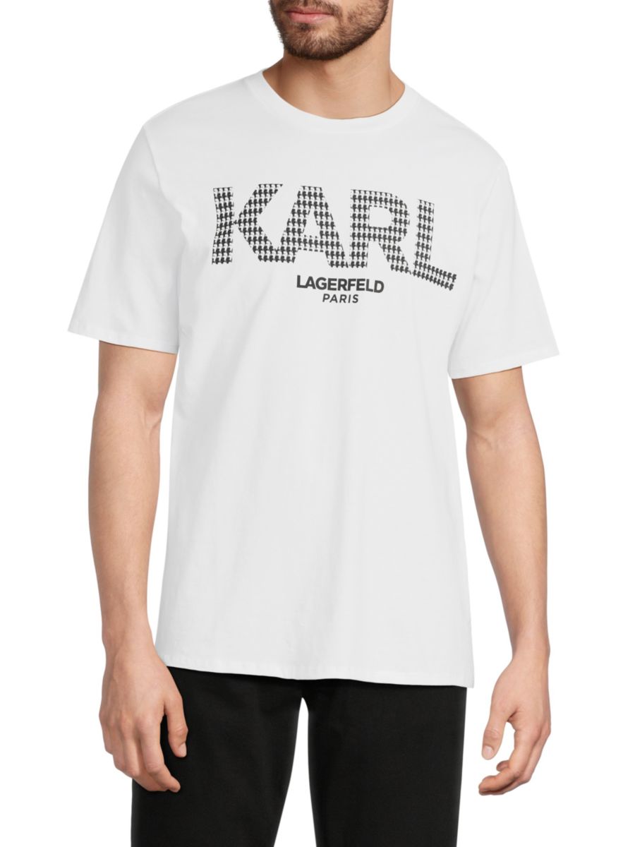 

Хлопковая футболка с логотипом Karl Lagerfeld Paris, белый