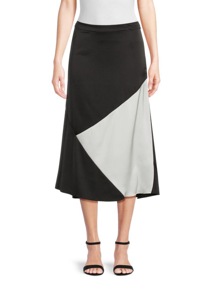 

Юбка-комбинация в стиле колор-блок Karl Lagerfeld Paris, цвет Black Soft White