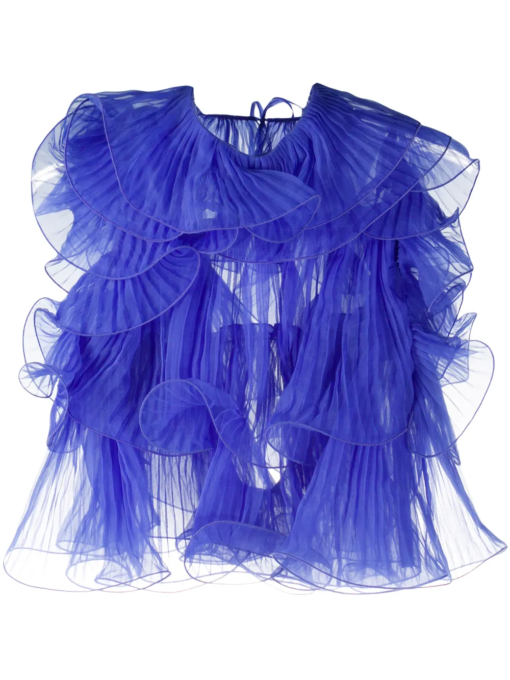 

Топ с плиссированными оборками Alberta Ferretti, фиолетовый
