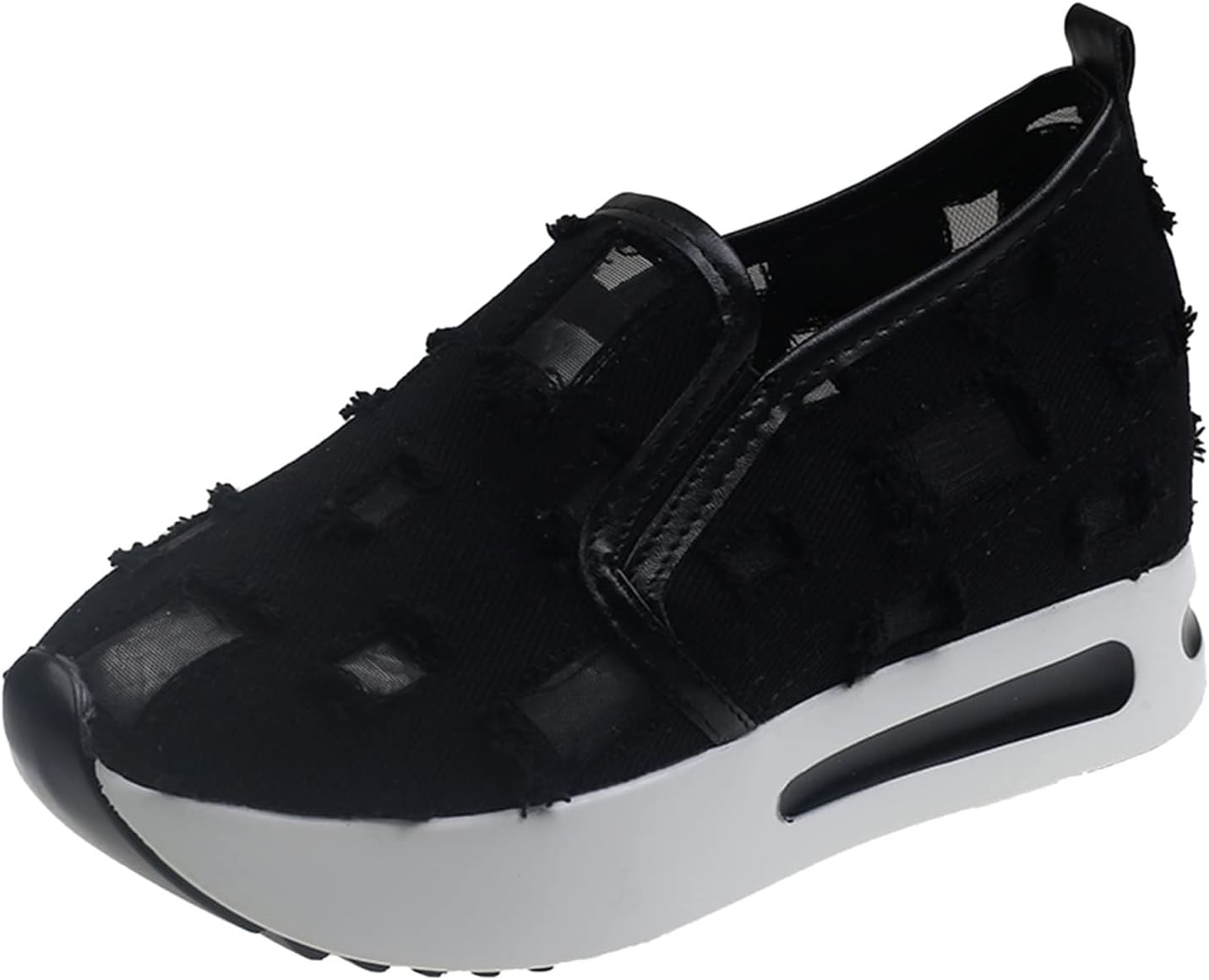 

Женские кроссовки на платформе с сеткой, цветочной вышивкой, дышащие, для ходьбы, с мягкой амортизацией, удобной подошвой на платформе, с поддержкой свода стопы, туфли без шнурков Baxtayel, черный