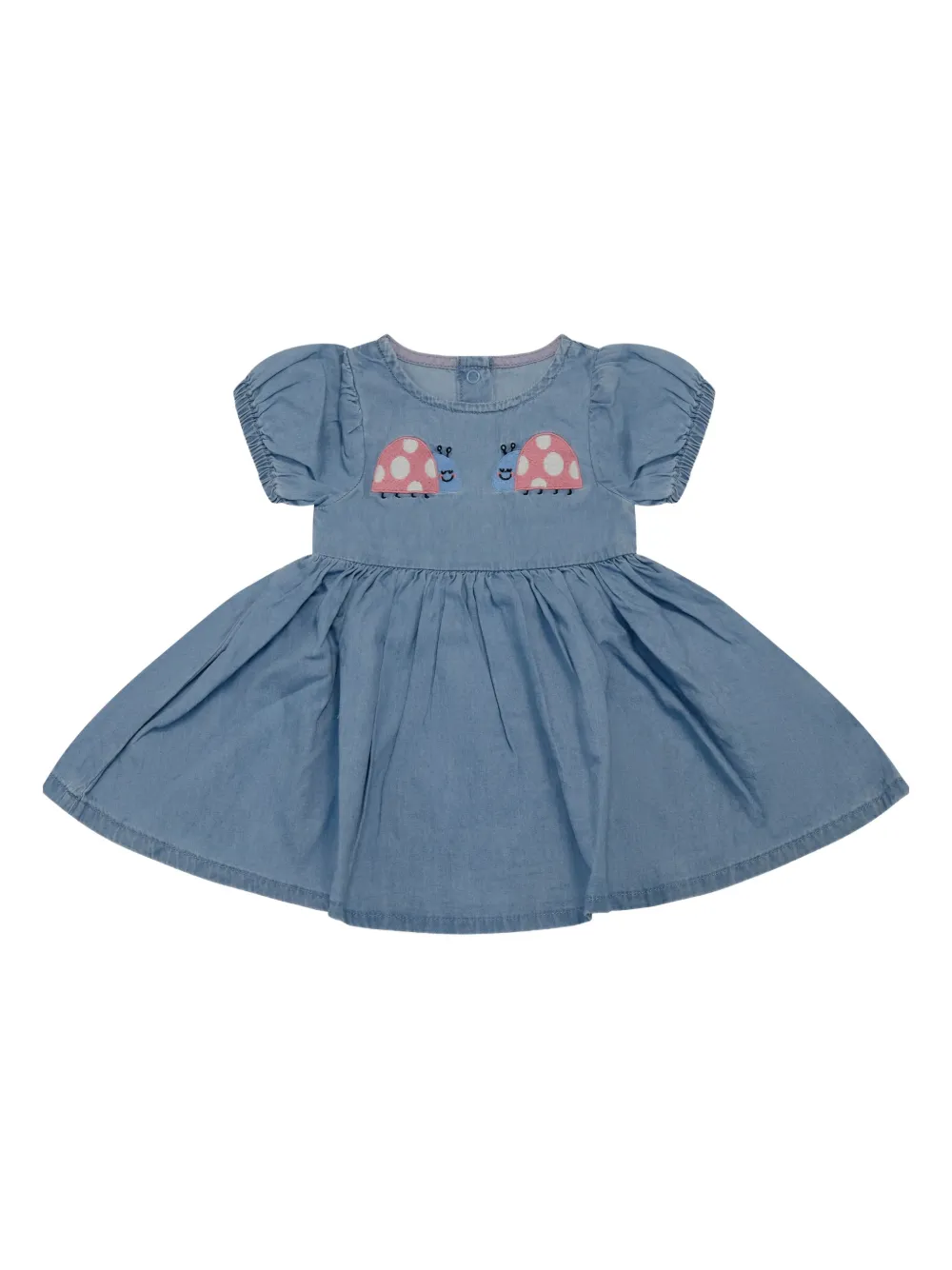 

Платье с короткими рукавами и вышивкой Stella Mccartney Kids, синий