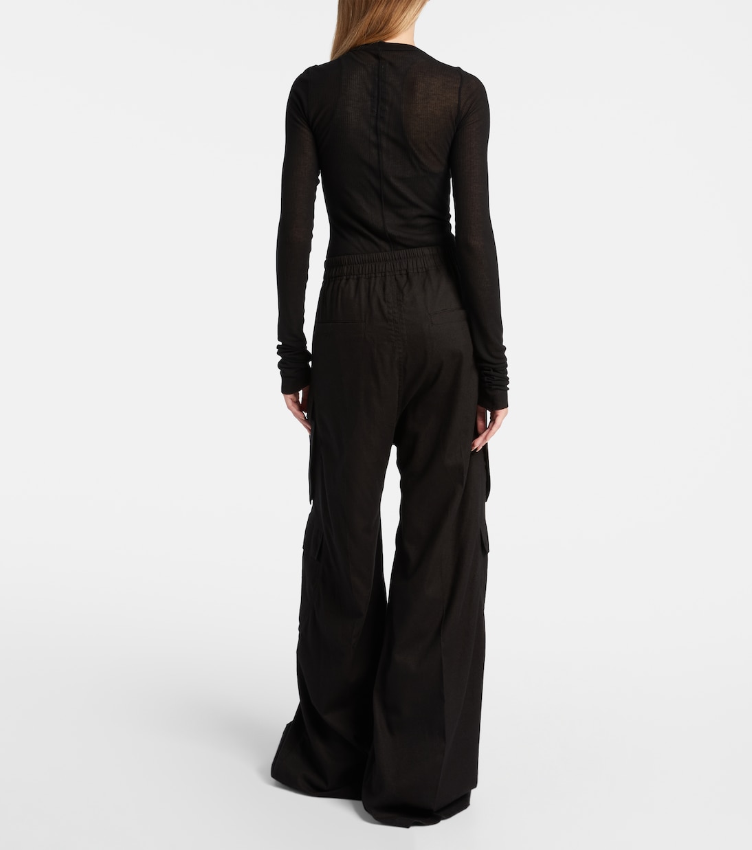 Брюки-карго Belas из хлопка и шерсти Rick Owens, черный — фото 3