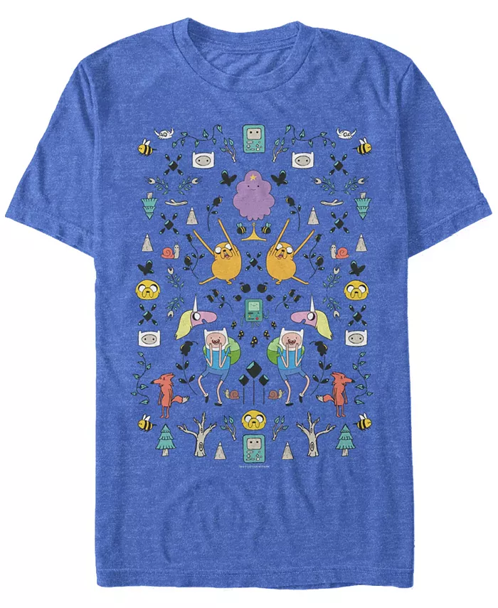 

Мужская футболка с коротким рукавом Adventure Time Mirrored Icons Fifth Sun, синий