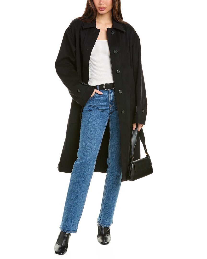 

Пальто Helmut Lang Mac из смеси шерсти и кашемира, черный