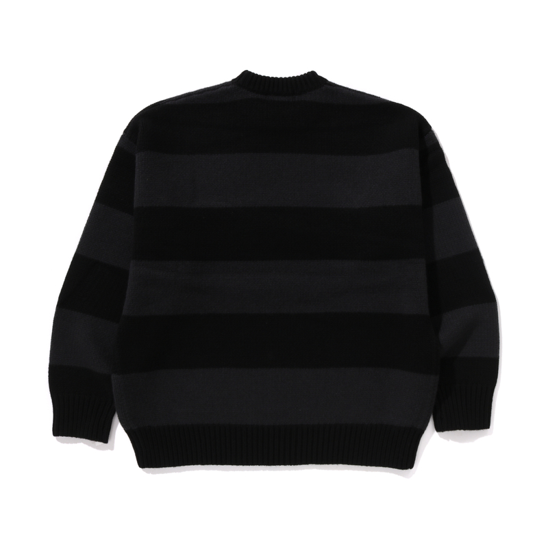 Свитер Bape General Head Motif Stripe расслабленного кроя A BATHING APE, черный — фото 4