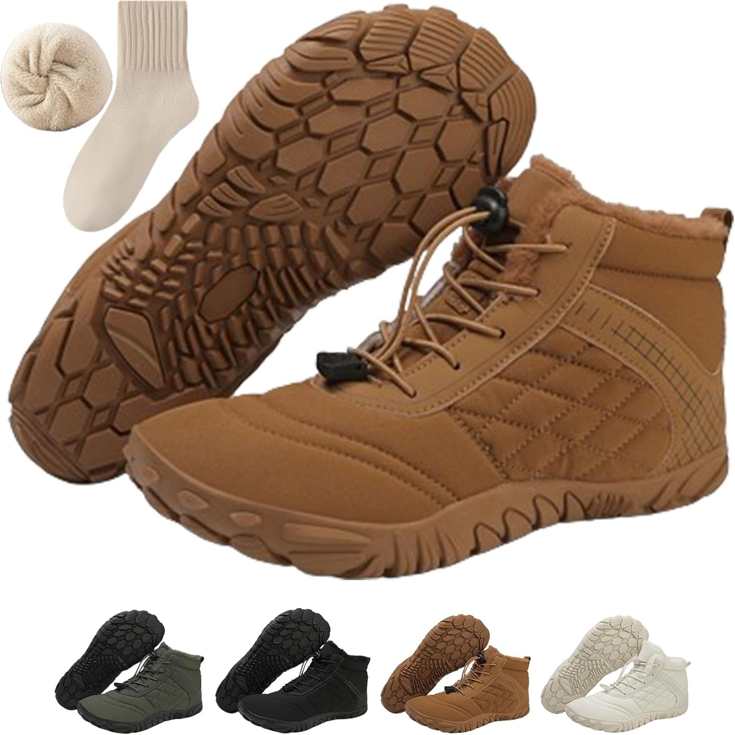 

Зимние походные ботинки для женщин и мужчин, водонепроницаемые противоскользящие снегоступы, повседневная уличная обувь, теплые ботинки для прогулок Generic, желтый