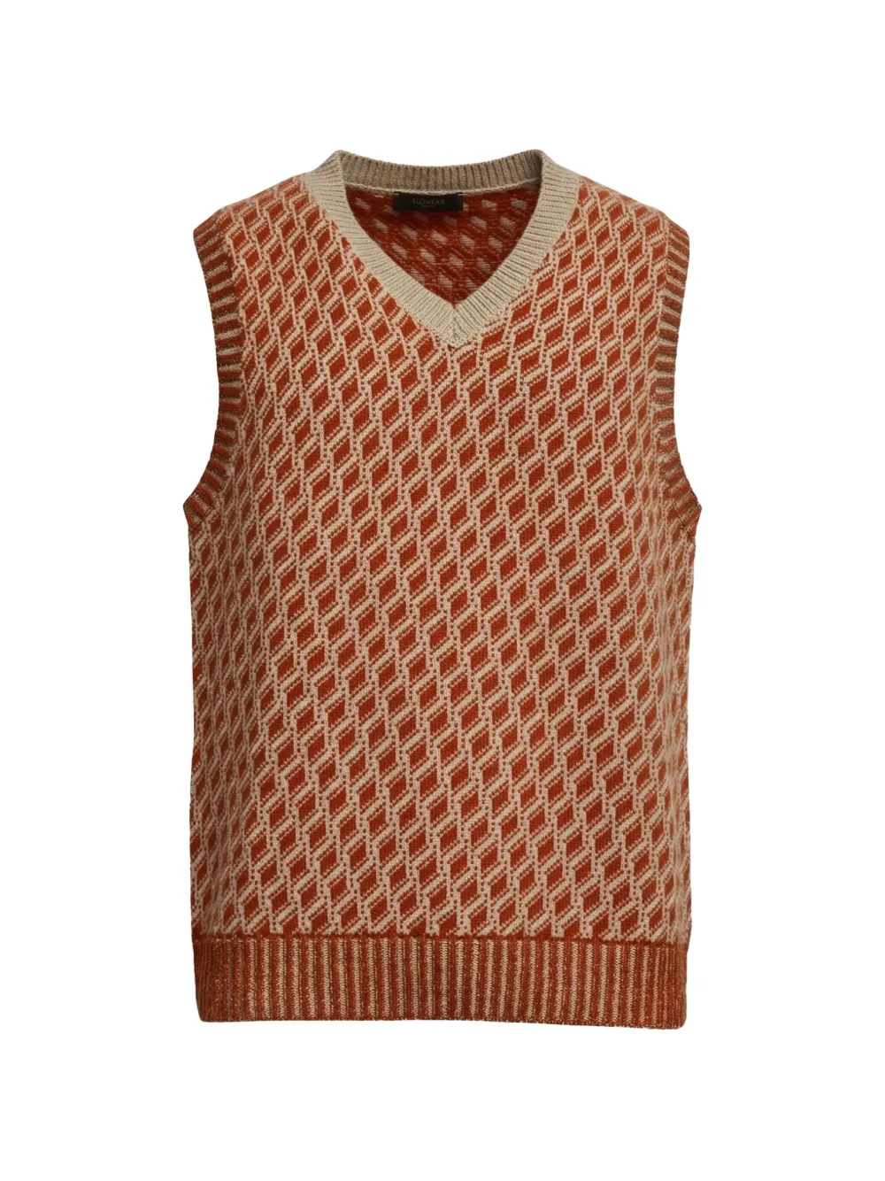 

Жилет с v-образным вырезом и ромбовидным узором Zanone, оранжевый