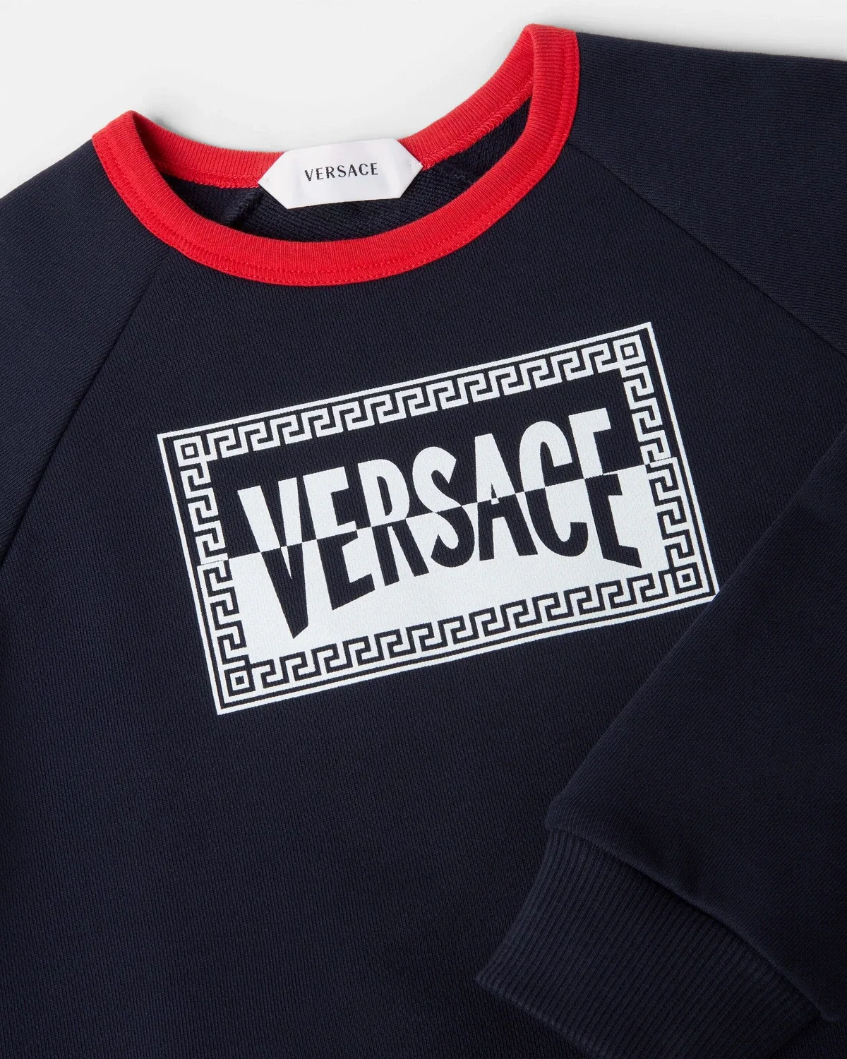 Детская толстовка из хлопкового джерси с принтом Versace, голубой — фото 4