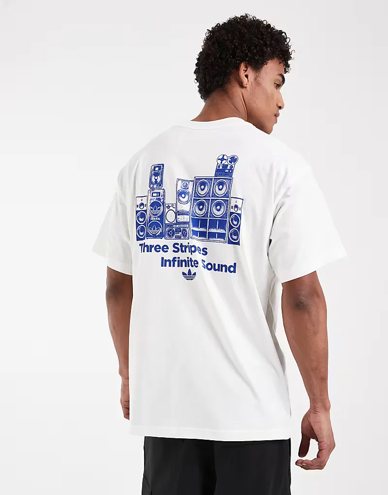 Футболка Adidas Originals Original Sound, бело-голубой