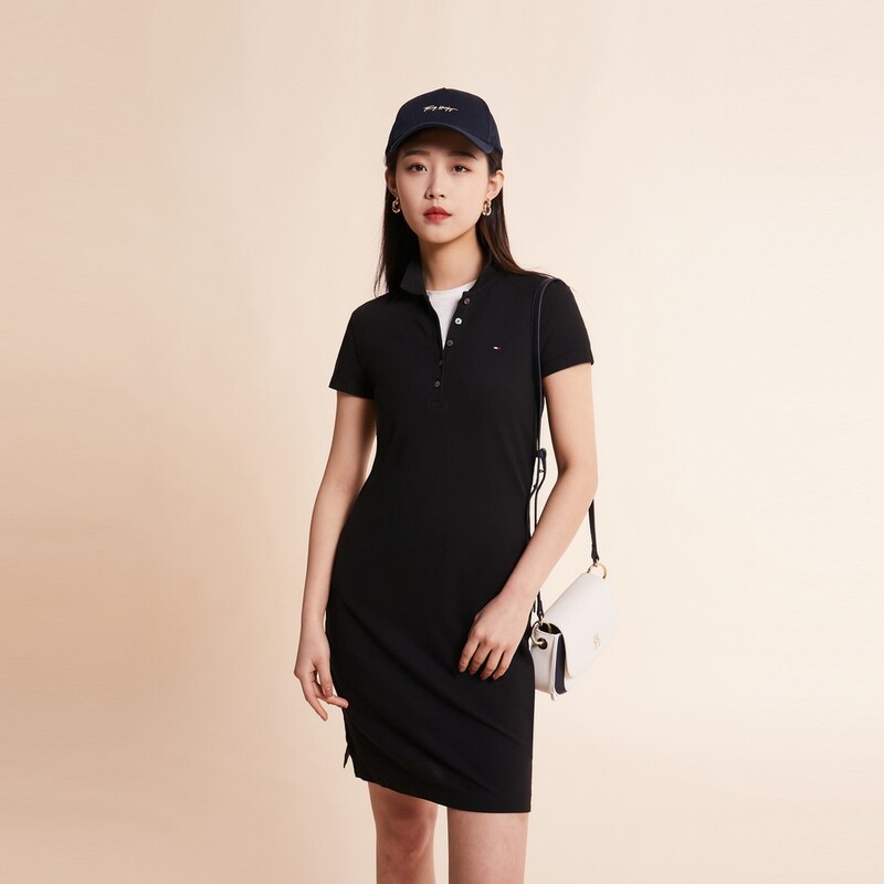 Tommy Hilfiger Женское платье с короткими рукавами и шортами, цвет Black — фото 4
