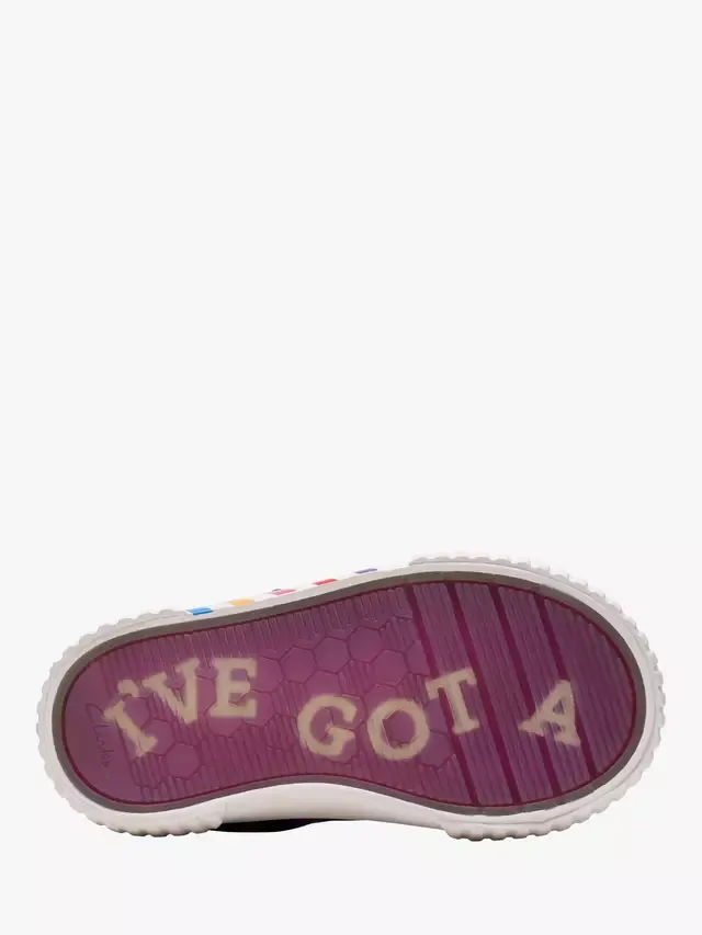 Детские кроссовки Foxing Mix Charlie & The Chocolate Factory, фиолетовый холст Clarks — фото 3