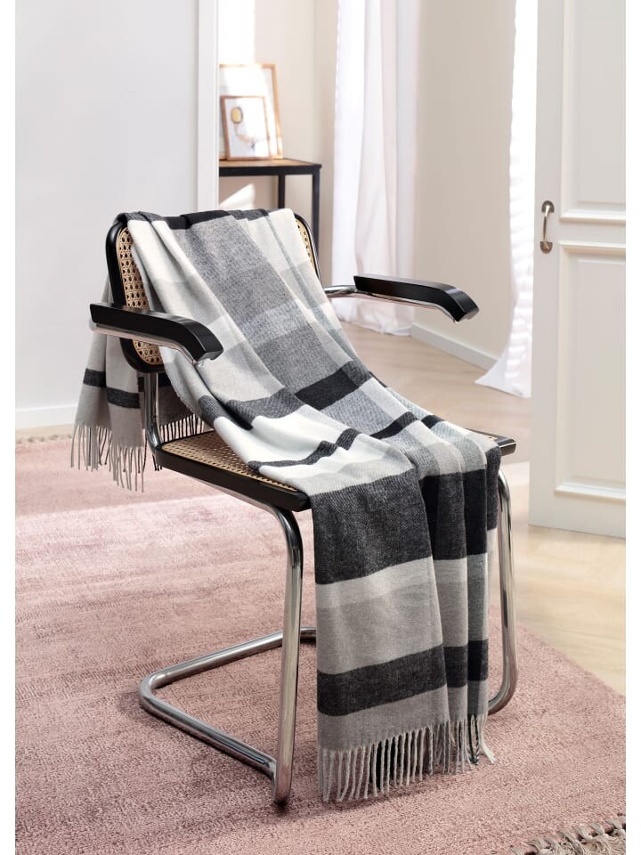 

Одеяло biederlack Wohn Fransenplaid, цвет harmony grey