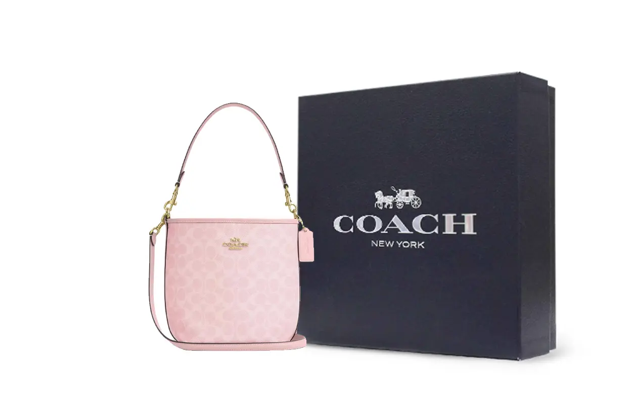 

COACH Городская ведерко сумка из кожи с покрытием Маленький размер Женская розовая
