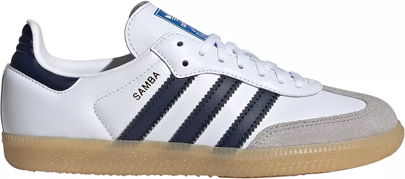

Детские кроссовки Samba OG для начальной школы Adidas, белый/темно-синий