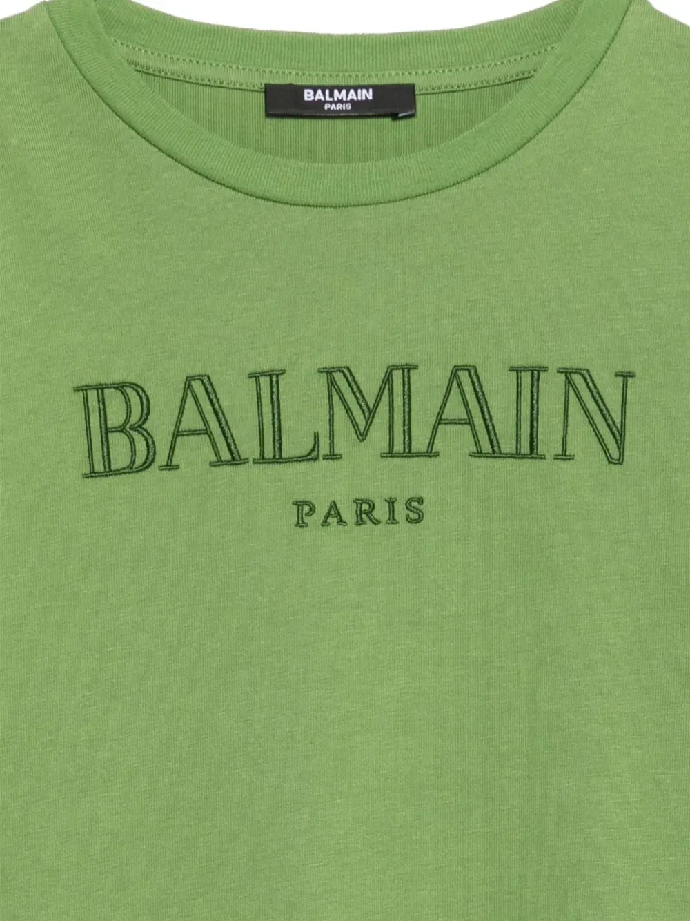 Футболка с вышитым логотипом Balmain Kids, зеленый — фото 3