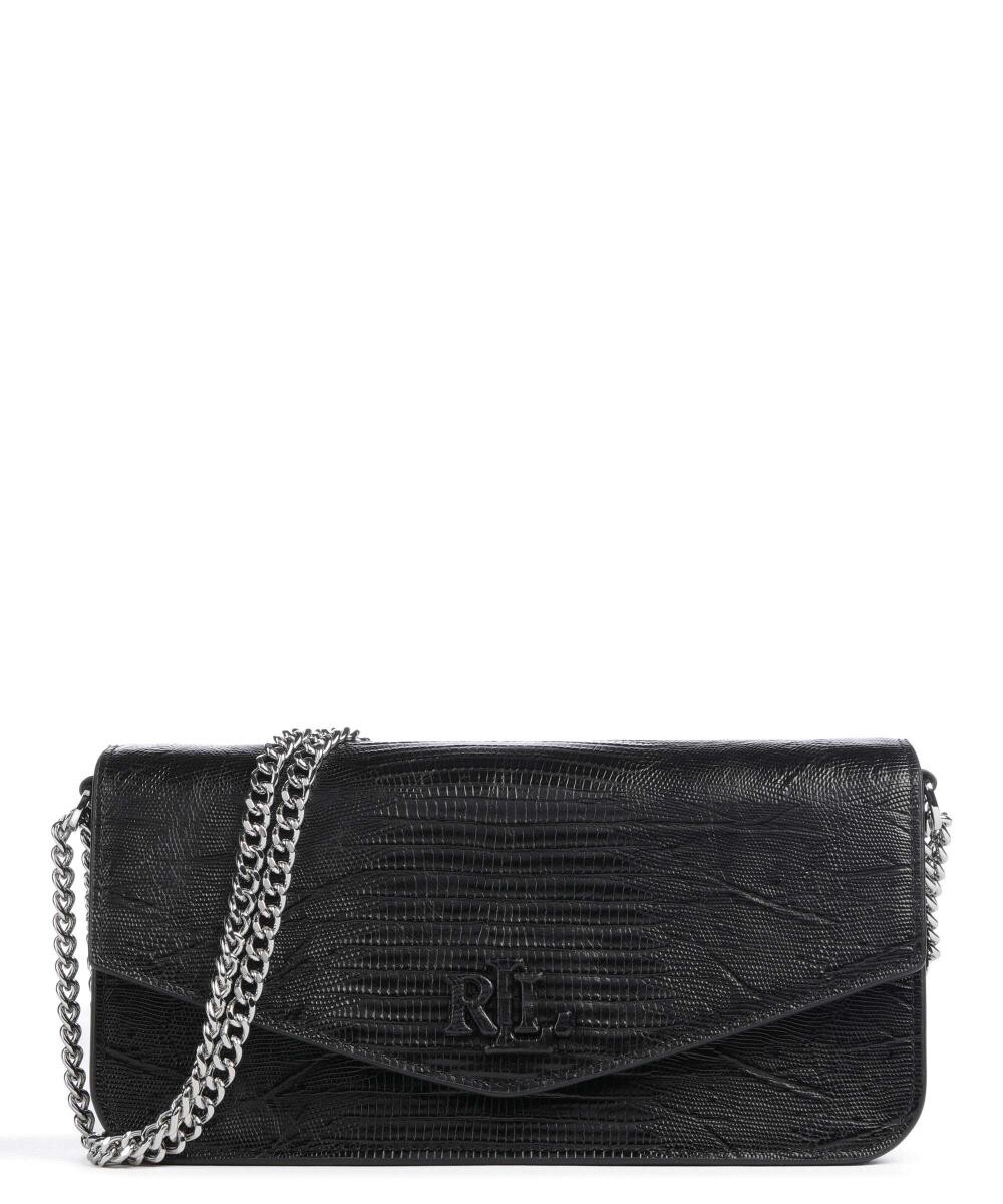 

Сумка на плечо из тисненой яловой кожи Lauren Ralph Lauren, черный